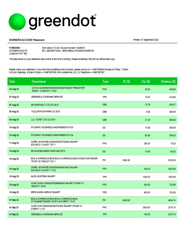  East West Bank firm account statement 